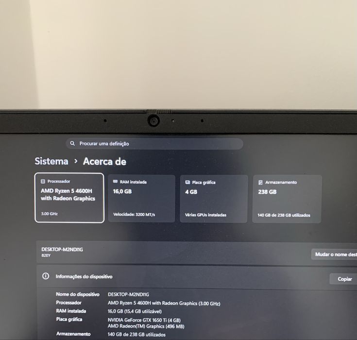 Portátil gaming lenovo