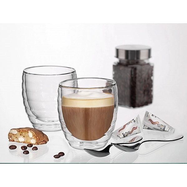 Szklanka Kela Cesena do cappuccino o podwójnych ściankach, śred. 8 x 8