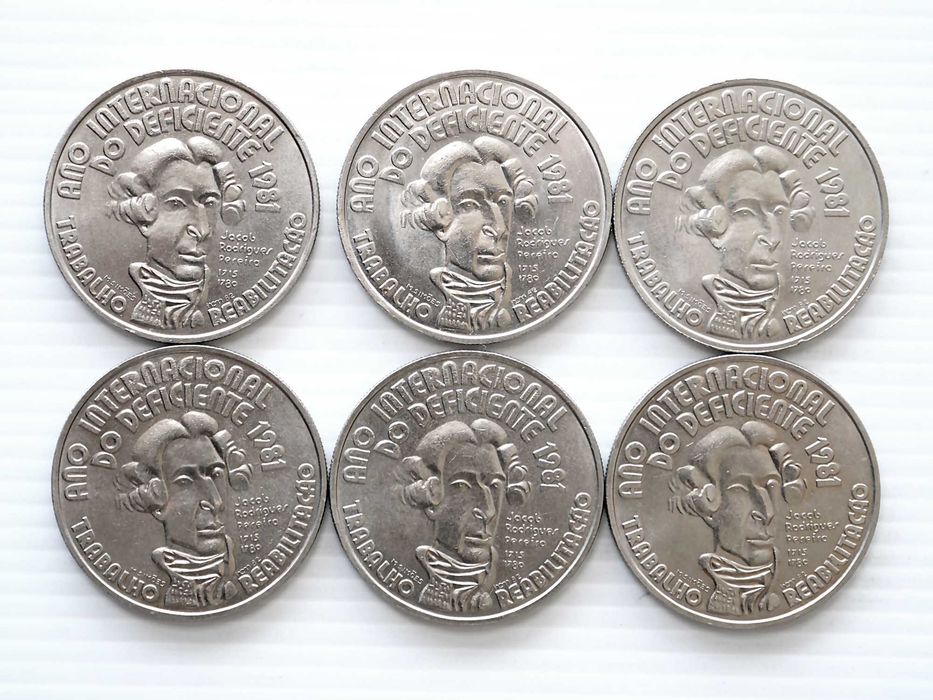 Lote de 6 Moedas 100 Escudos Ano Internacional do Deficiente 1981