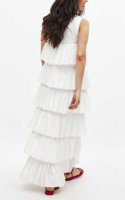 Nowa sukienka falbany NA-KD ‘Flounce Detail Maxi Dress’ r. 36
