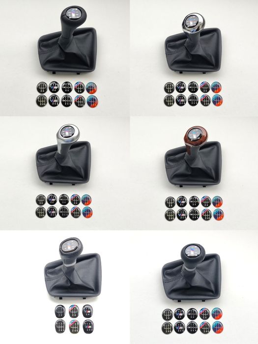 Manete Moca Manípulo Alavanca e Fole velocidades BMW Pele Perfurada Mate Madeira Cromada 5 6 M E46 Serie 3 Mudanças Novo