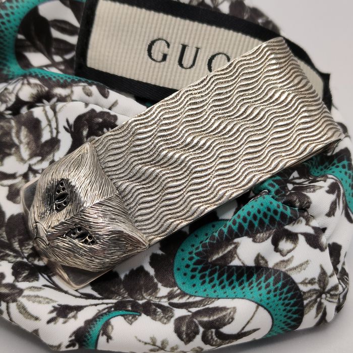 Klips na banknoty Gucci Feline srebro