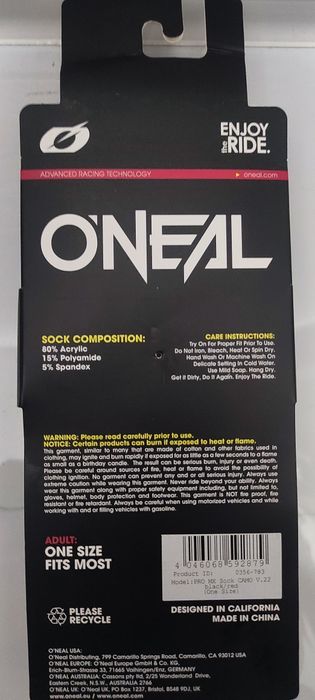 р. 39-42. Мото-шкарпетки ONEAL високі.