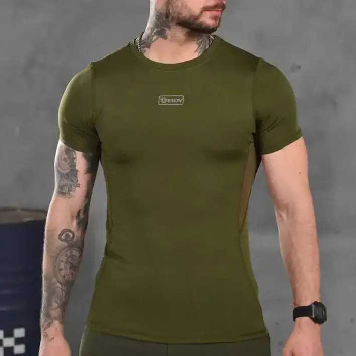 Футболка тактична  олива для військових M-2XL