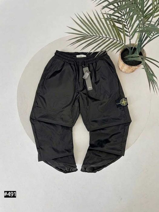 Черный Стоник Бомбер / Ветровка Stone Island / Куртка Стон Айленд