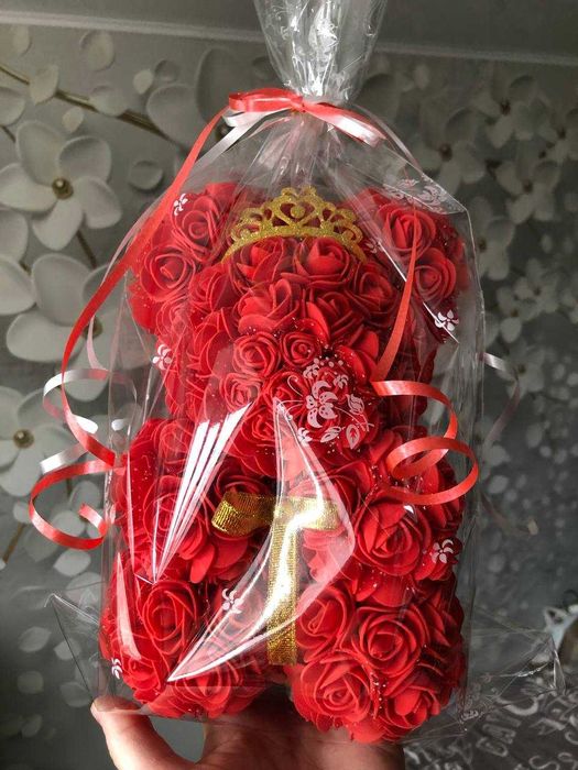 Медведь, Ведмедик с троянд подарок  Мишка из роз подарок для девушки