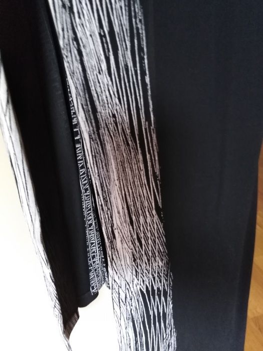 Żakiet Koktajlowy 42 czerń-biel długi