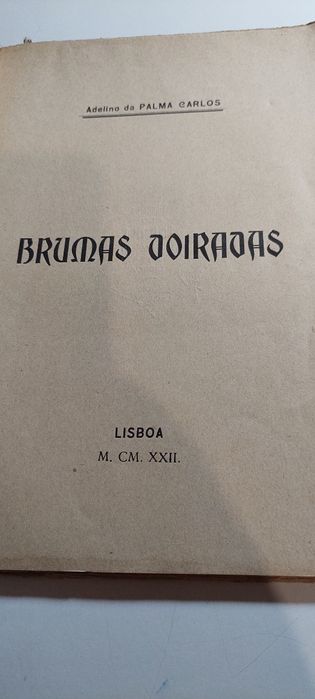 Brumas Doiradas - Adelino da Palma Carlos (1ª edição, 1923)