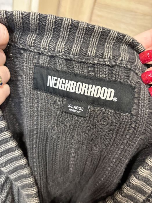 NEIGHBORHOOD sweter bawełniany męski kolor szary