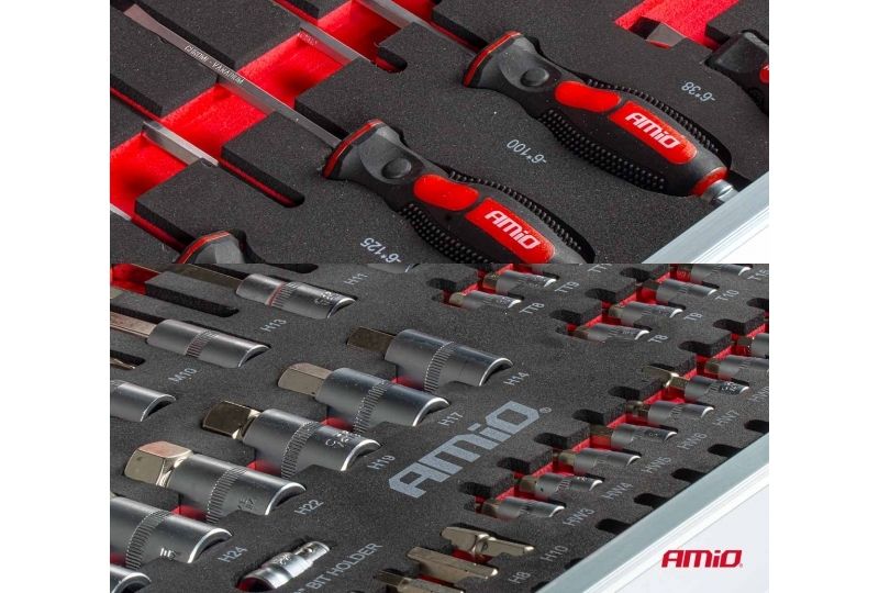 CARRINHO DE FERRAMENTAS COM CONJUNTO DE 258 PEÇAS, 840 × 460 × 870 MM, AMiO-04892