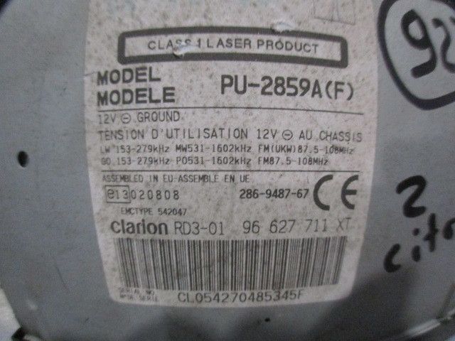 Rádio / auto-rádio CITROËN C2 (JM_)