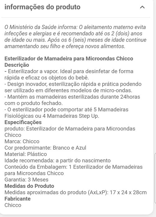 Esterilizador biberões
