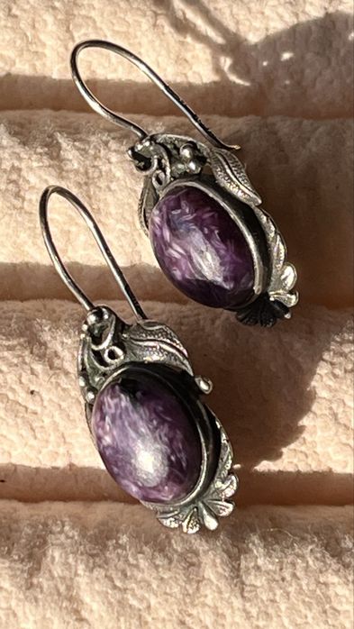 Серьги ,875 ,ссср,чароит