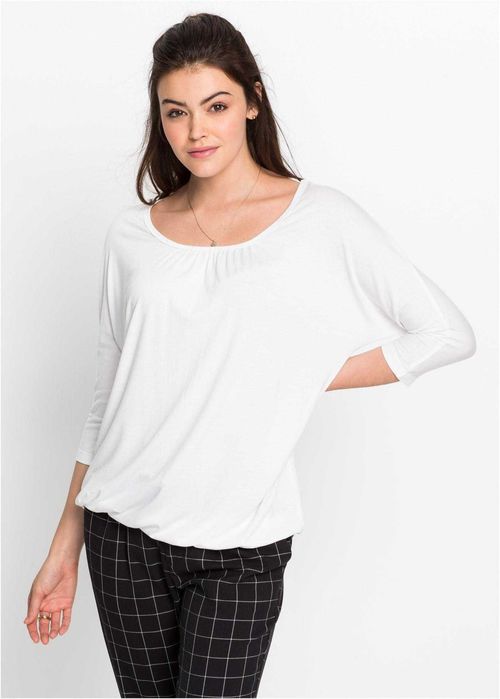 18) Biała bluzka rękawy 3/4 rozm.44/46 NOWA