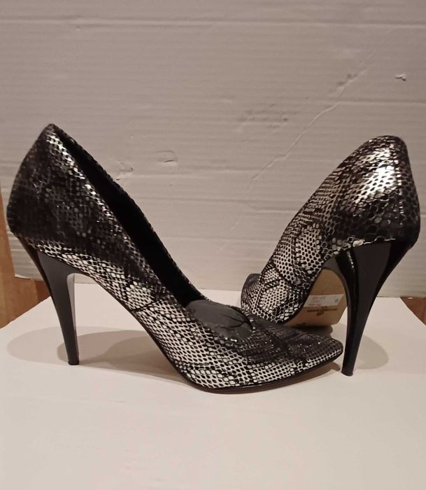 Туфлі жіночі шкіряні срібні 35р Італія