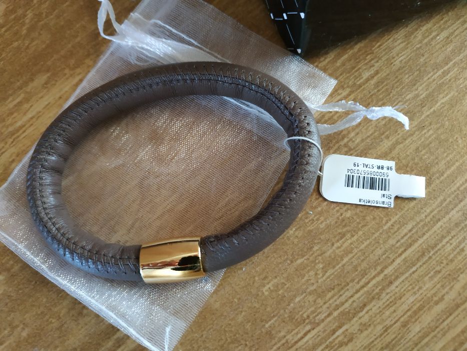 Rezerwacja dla Renaty Bransoletka JB Bukowscy skóra stal nowa pudełecz