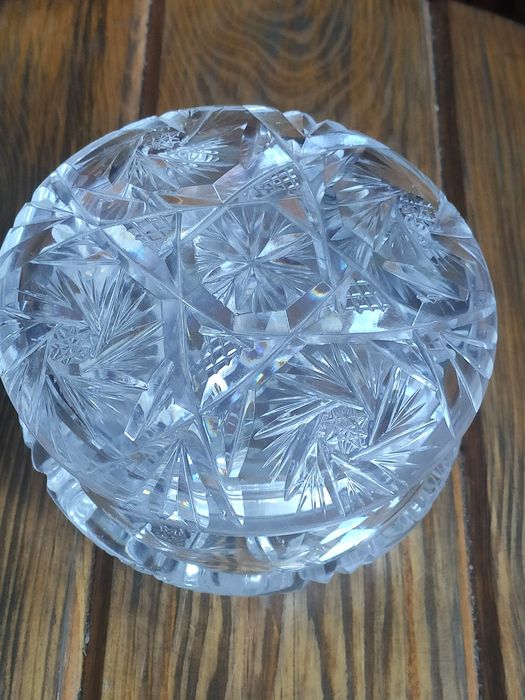 Kryształowa szkatułka ,PRL .