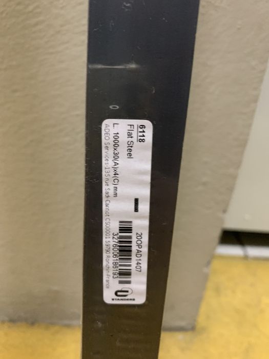 2 barras de aço planas 1metro x