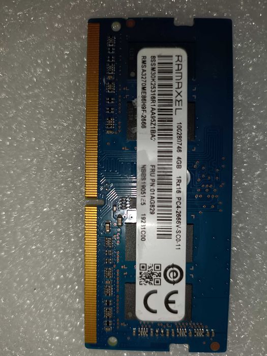 Pamięć do laptopa ramaxel 4gb 1rx16 pc4-2666v-sco-11