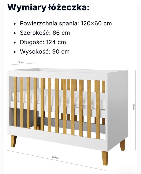 Łóżeczko niemowlęce KUBI i materac