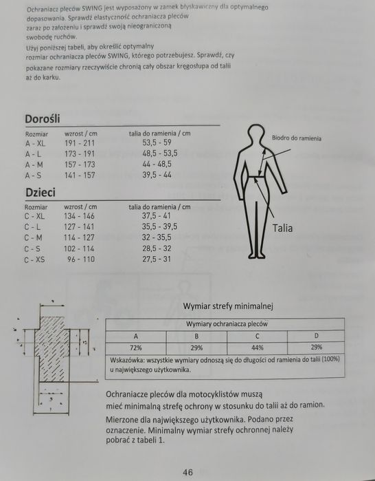 Kamizelka jezdziecka ochronna Swing p06 S