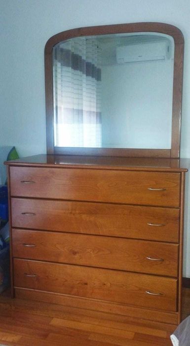 Conjunto mobília de quarto madeira castanho