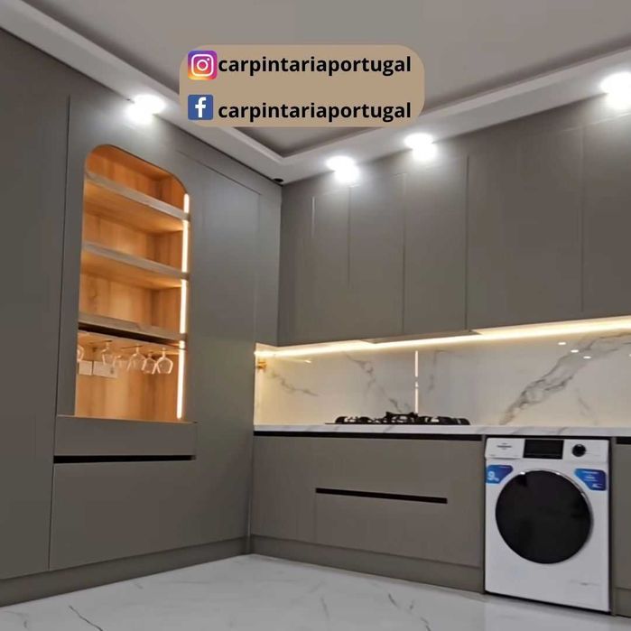 Cozinhas em termolaminado e lacadas