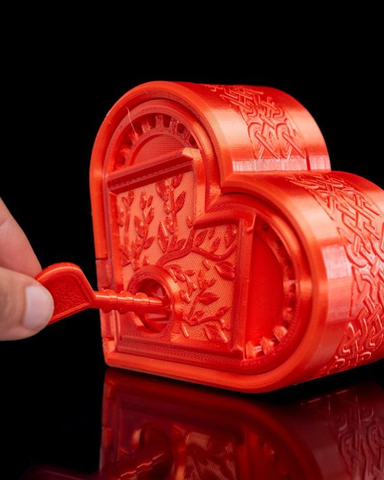 Caixa coração com chave presente romântico | decoração | impressão 3D