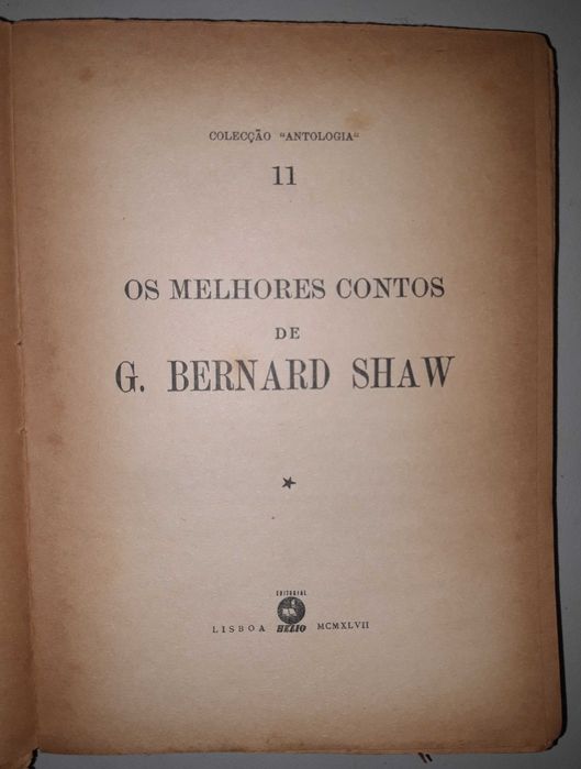Livro Ref Cx B - G. Bernard Shaw - Os Melhores Contos de