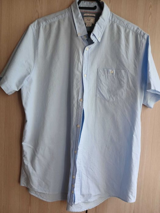 Рубашка блакитна сорочка оксфорд F&F з короткими рукавами XL р-р 52/54