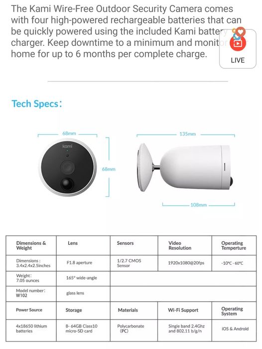 ⫸ IP камера Kami Wire - Free Outdoor Camera YWS.1029 додаток Yi home!!