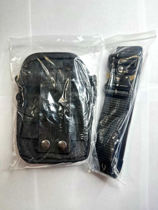 Zestaw Czarna Nerka + Czarny PAS Wojskowy Taktyczny