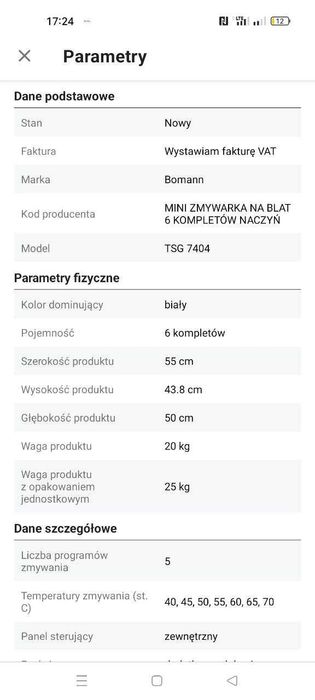 Zmywarka wolnostojąca