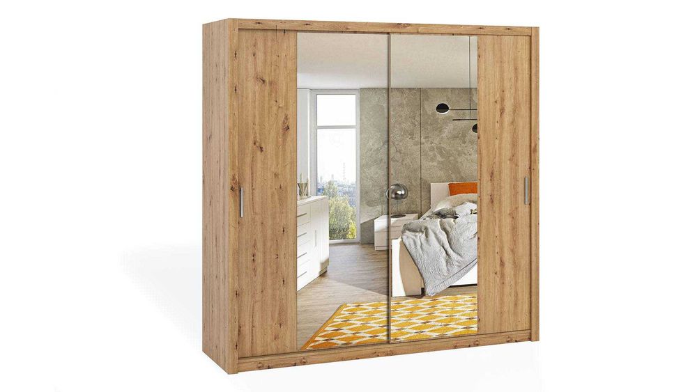 Szafa przesuwna z lustrem (220x215x62)  3-kolory