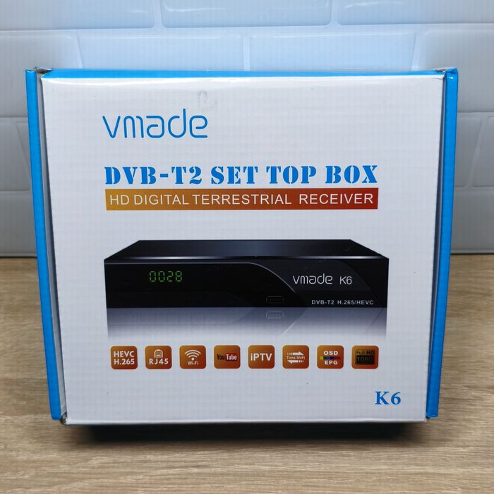 Тюнер DVB-T2 Vmade K6 H.265 HEVC IPTV WiFi YouTube Приставка Т2 Нова