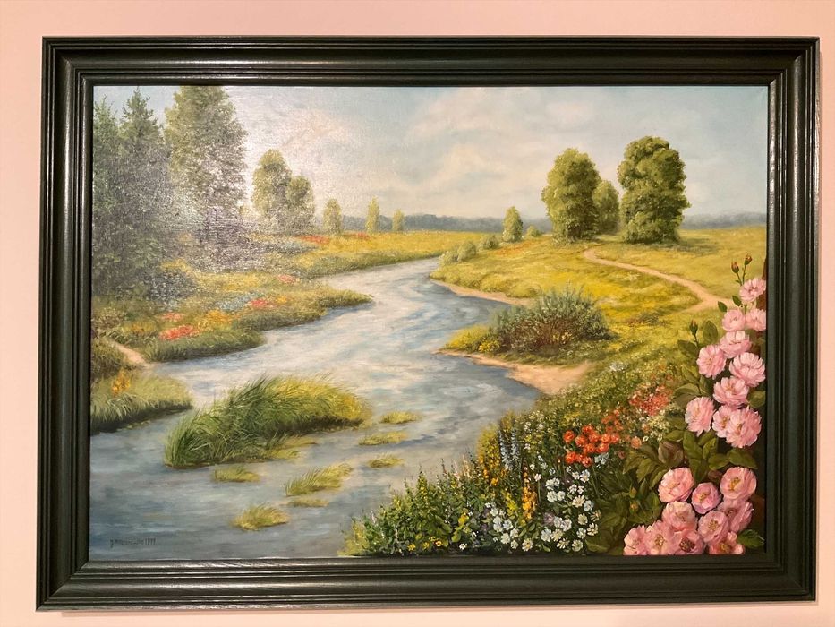 Piękny olejny obraz 70x100cm + rama
