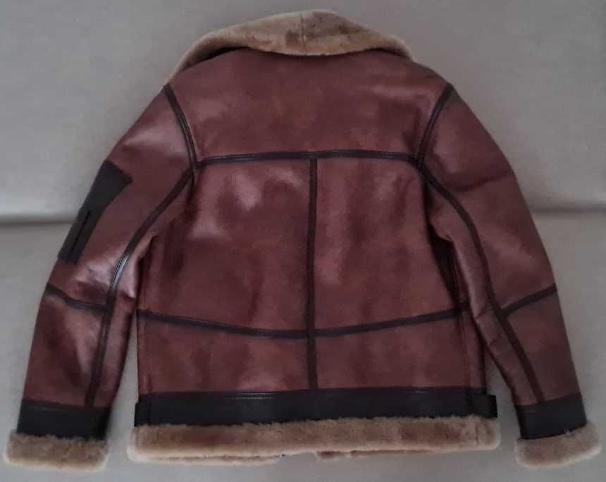 NOWY Kożuch męski/Kurtka 100% skóra naturalna (rozmiar XL/XXL) brązowy