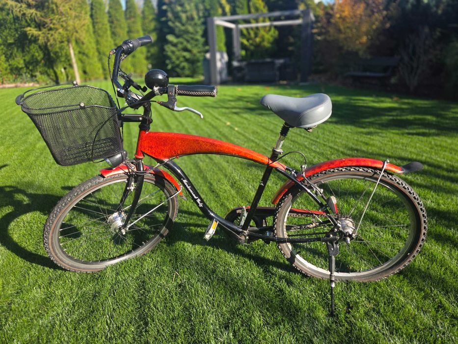Rower miejski typu cruiser 7 biegów koszyczek