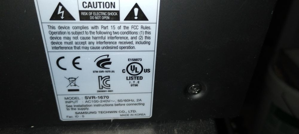 Okazja ! Rejestrator Samsung analogowy SRD-1652DP, SVR-1670