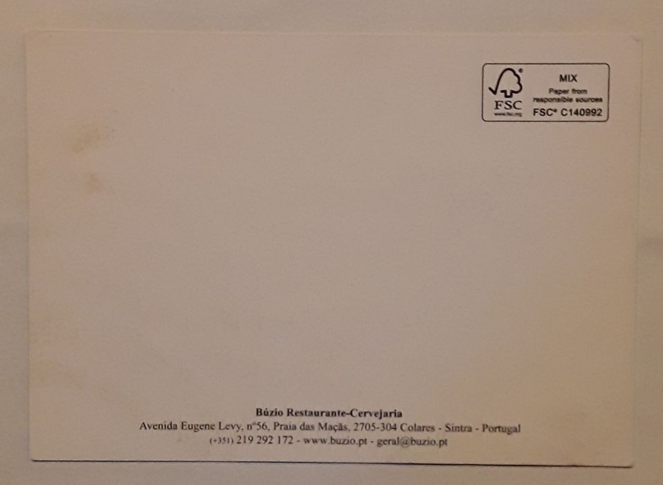 Postal Búzio Restaurante-Cervejaria 1959~2019 (60 anos)