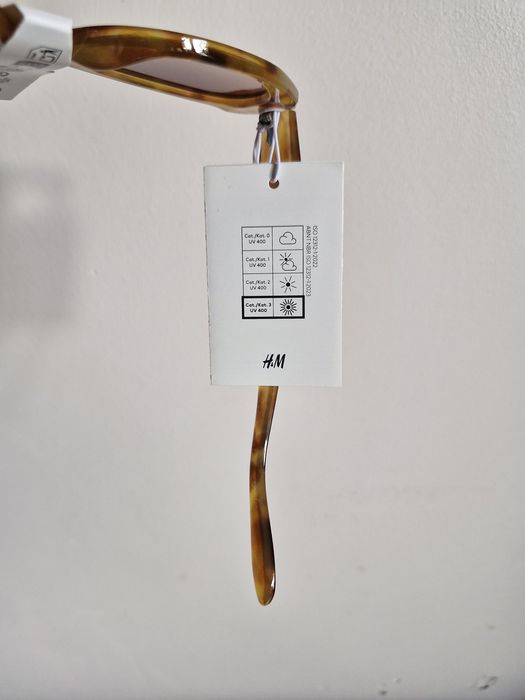 Owalne okulary przeciwsłoneczne H&M szylkretowe retro Y2K (Nowe z metką)