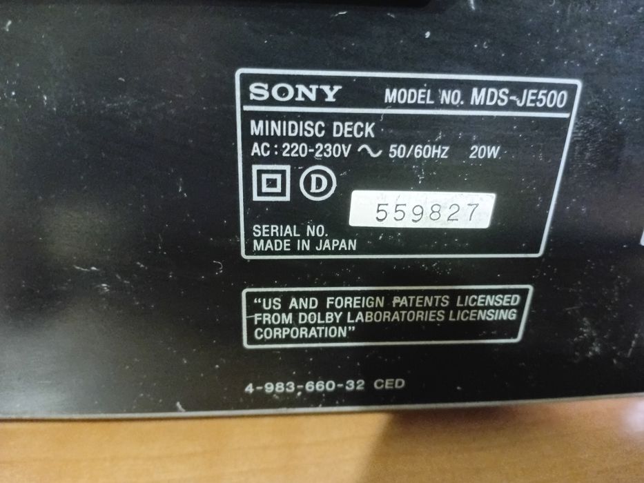 Міні дека Sony MDS-JE500