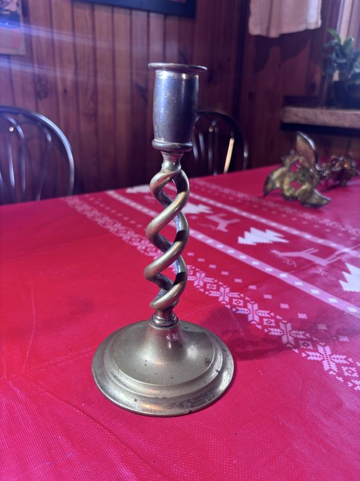 Retro loft mosiężny świecznik