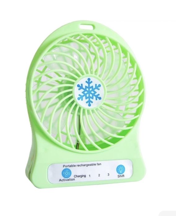 Акумуляторний міні вентилятор Portable multifunctional Fan Салатовий