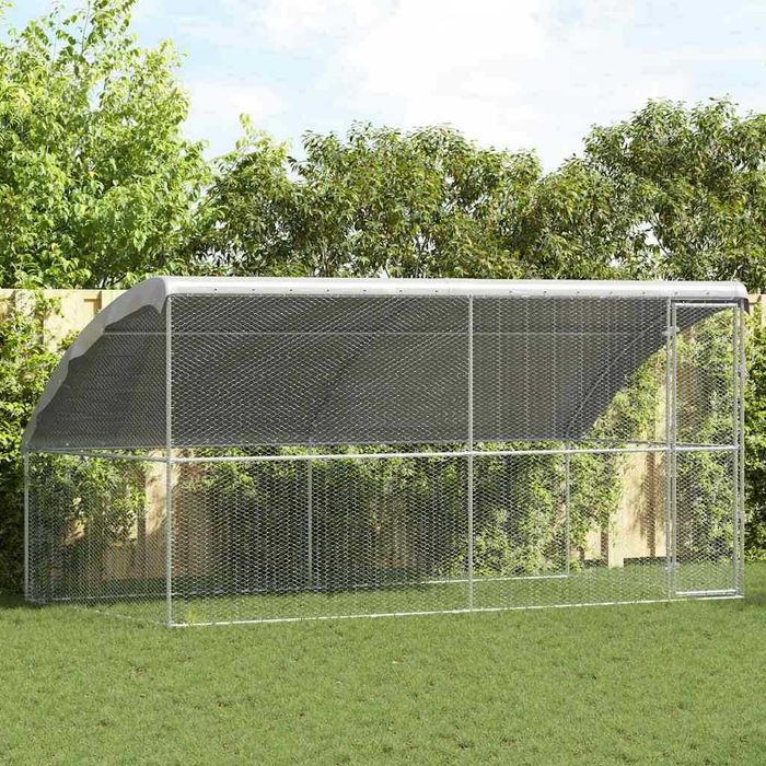 Conjunto de 2 gaiolas para frangos em aço galvanizado 400 x 200 x 200 cm