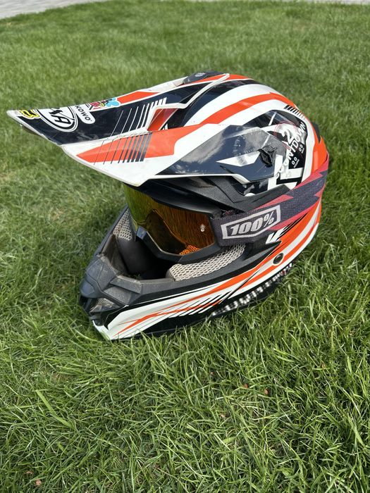Kask męski + google M 57-58 motocykl quad