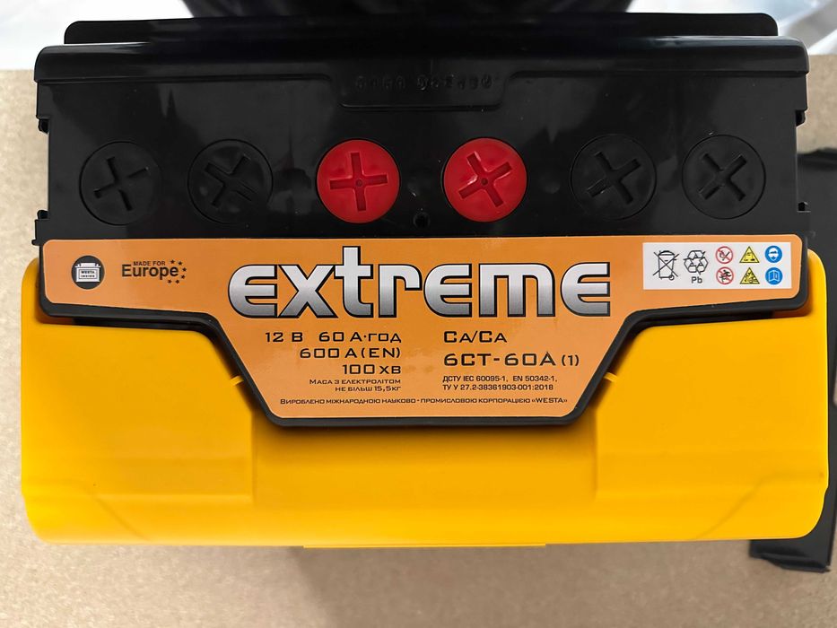 Акумулятор автомобільний Extreme 60Ah 600A 12V "+" зліва