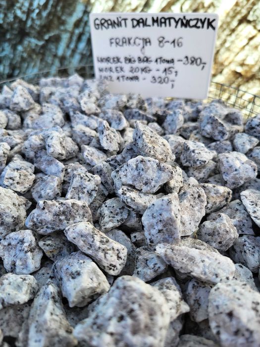 Granit Dalmatyńczyk grys granitowy Kamień ogrodowy rabaty opaski akwarium