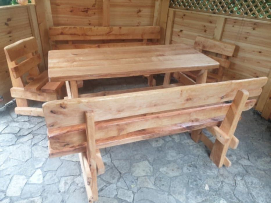 Piękne ławki biesiadne - ogród, działka, altana