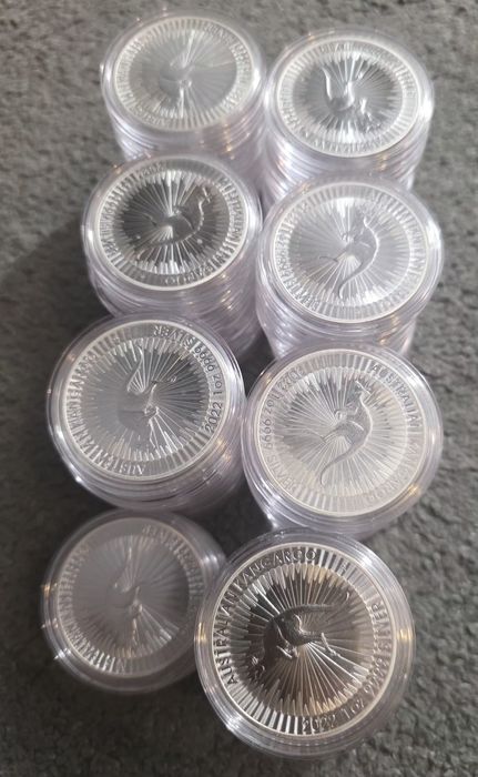 Srebrne monety kangur Australijski